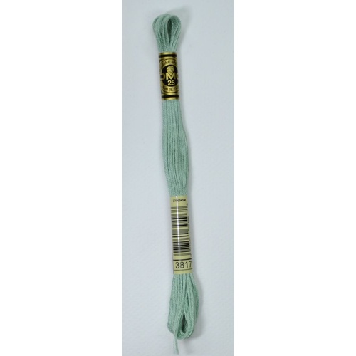 DMC Stranded Cotton #3817 Light Celadon Green Hand Embroidery Floss 8m Skein