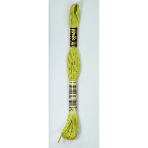 DMC Stranded Cotton #3819 Light Moss Green Hand Embroidery Floss 8m Skein