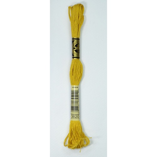 DMC Stranded Cotton #3820 Dark Straw Hand Embroidery Floss 8m Skein