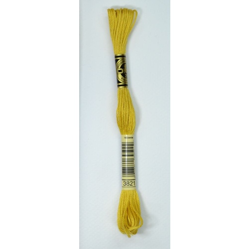 DMC Stranded Cotton #3821 Straw Hand Embroidery Floss 8m Skein