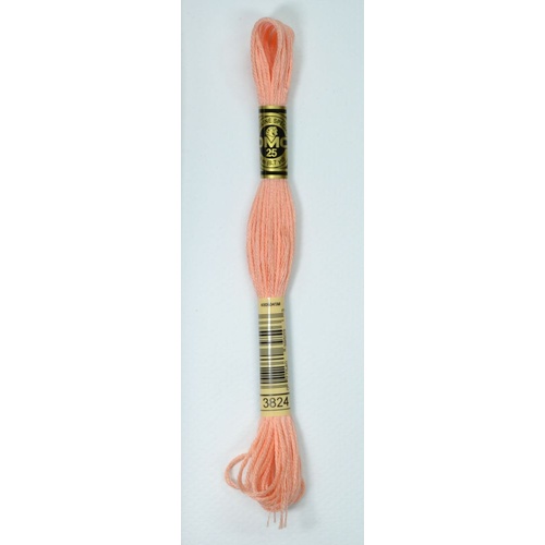 DMC Stranded Cotton #3824 Light Apricot Hand Embroidery Floss 8m Skein