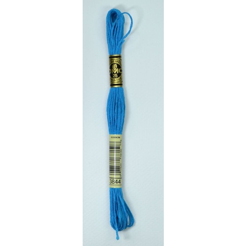 DMC Stranded Cotton #3844 Dark Bright Turquoise Hand Embroidery Floss 8m Skein