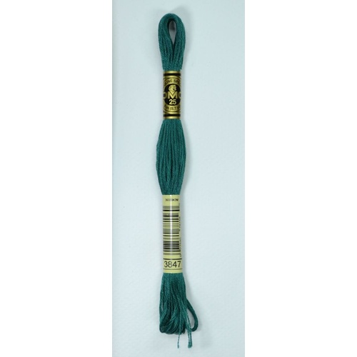 DMC Stranded Cotton #3847 Dark Teal Green Hand Embroidery Floss 8m Skein