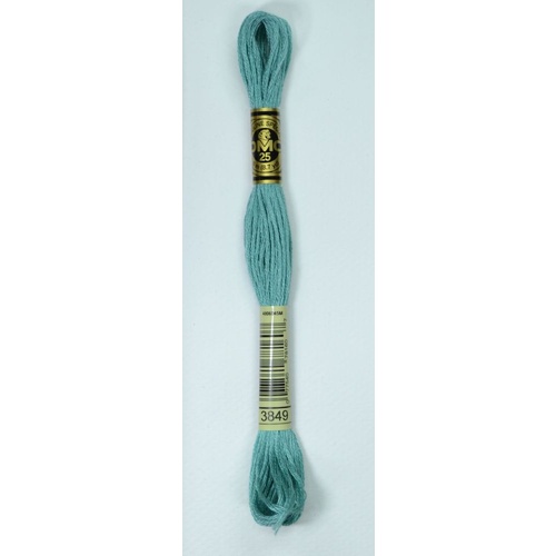 DMC Stranded Cotton #3849 Light Teal Green Hand Embroidery Floss 8m Skein