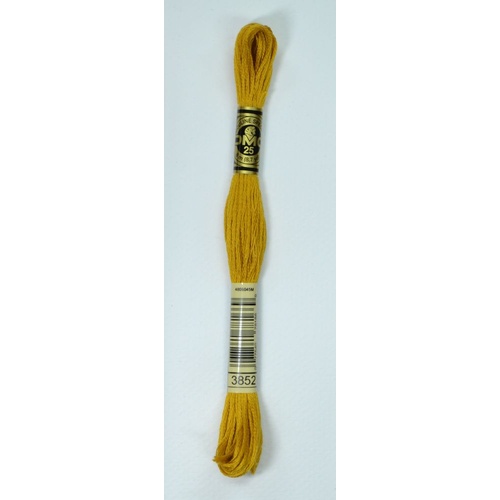 DMC Stranded Cotton #3852 Very Dark Straw Hand Embroidery Floss 8m Skein