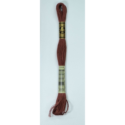 DMC Stranded Cotton #3858 Medium Rosewood Hand Embroidery Floss 8m Skein