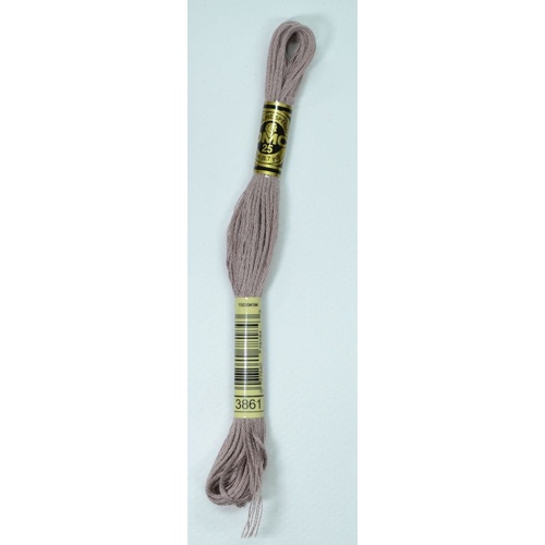 DMC Stranded Cotton #3861 Light Cocoa Hand Embroidery Floss 8m Skein