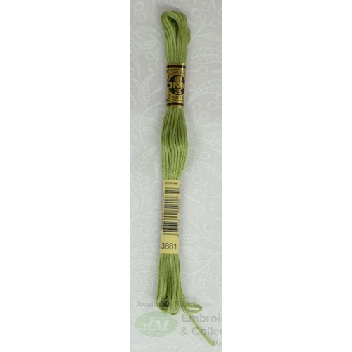 DMC Stranded Cotton 117MC #3881 Pale Avocado Green, Hand Embroidery Floss 8m Skein