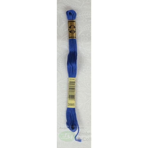DMC Stranded Cotton #3885 Medium Very Dark Blue Hand Embroidery Floss 8m Skein