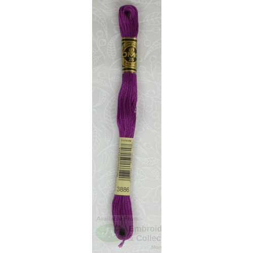 DMC Stranded Cotton #3886 Very Dark Plum Hand Embroidery Floss 8m Skein