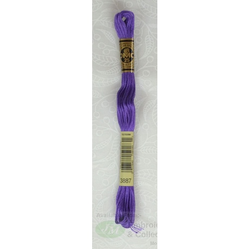 DMC Stranded Cotton #3887 Ultra Dark Lavender Hand Embroidery Floss 8m Skein