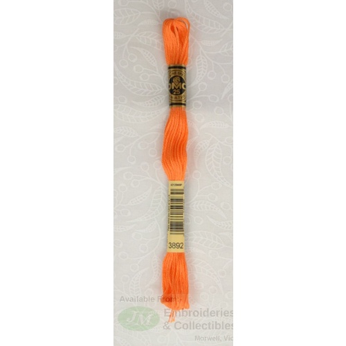 DMC Stranded Cotton 117MC #3892 Light Orange Spice, Hand Embroidery Floss 8m Skein