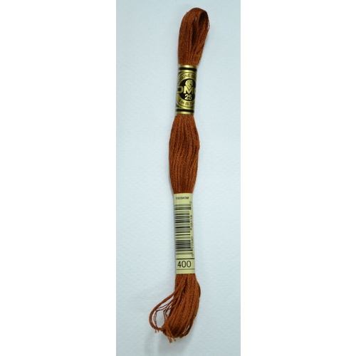 DMC Stranded Cotton #400 Dark Mahogany Hand Embroidery Floss 8m Skein