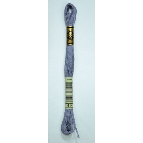 DMC Stranded Cotton #414 Dark Steel Gray Hand Embroidery Floss 8m Skein