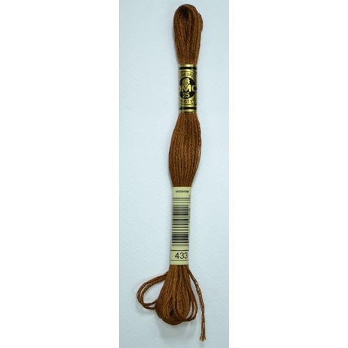 DMC Stranded Cotton #433 Medium Brown Hand Embroidery Floss 8m Skein