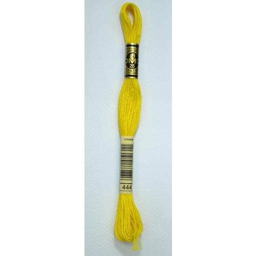 DMC Stranded Cotton #444 Dark Lemon Hand Embroidery Floss 8m Skein