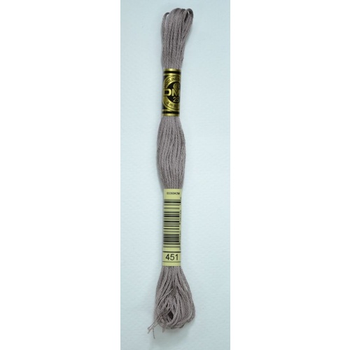 DMC Stranded Cotton #451 Dark Shell Gray Hand Embroidery Floss 8m Skein