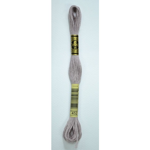 DMC Stranded Cotton #452 Medium Shell Gray Hand Embroidery Floss 8m Skein
