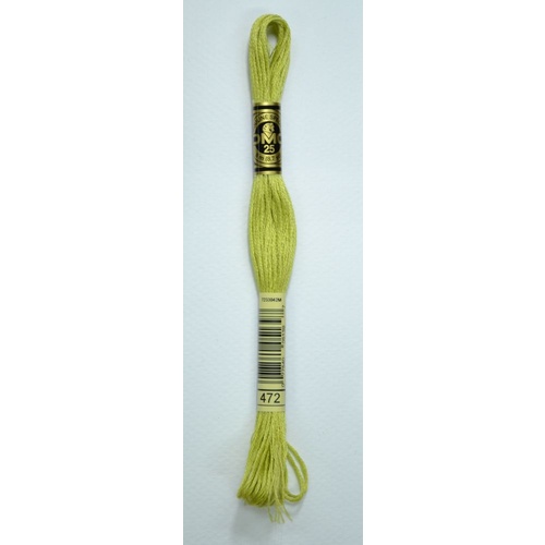 DMC Stranded Cotton #472 Ultra Light Avocado Green Hand Embroidery Floss 8m Skein