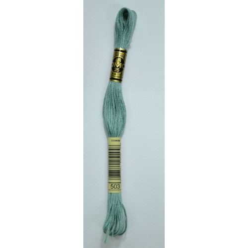 DMC Stranded Cotton #503 Medium Blue Green Hand Embroidery Floss 8m Skein