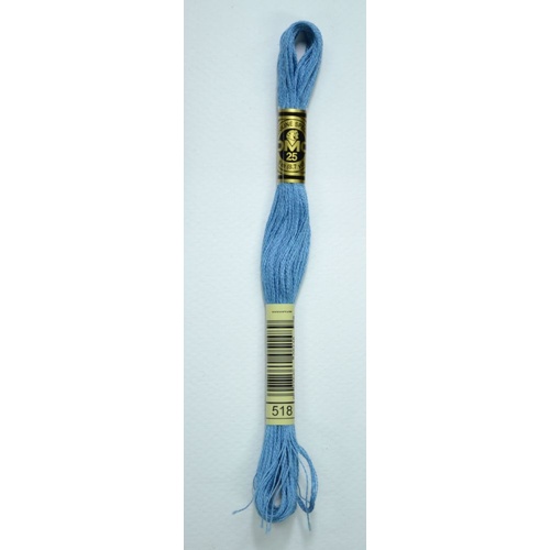 DMC Stranded Cotton #518 Light Wedgwood Hand Embroidery Floss 8m Skein