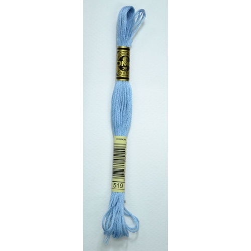 DMC Stranded Cotton #519 Sky Blue Hand Embroidery Floss 8m Skein