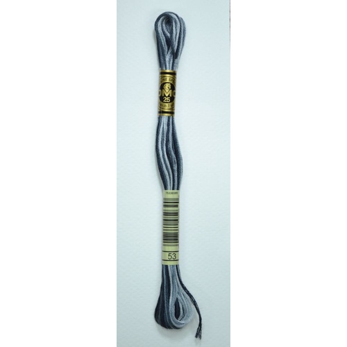 DMC Stranded Cotton #53 Variegated Steel Gray Hand Embroidery Floss 8m Skein