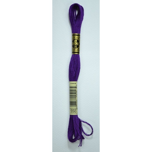 DMC Stranded Cotton #550 Very Dark Violet Hand Embroidery Floss 8m Skein