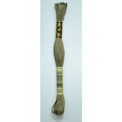 DMC Stranded Cotton #640 Very Dark Beige Gray Hand Embroidery Floss 8m Skein