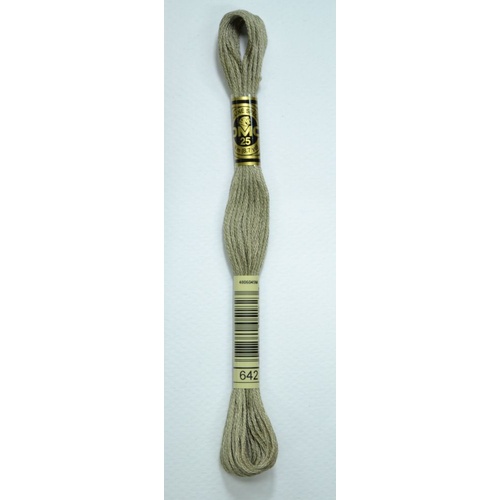 DMC Stranded Cotton #642 Dark Beige Gray Hand Embroidery Floss 8m Skein