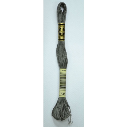 DMC Stranded Cotton #645 Very Dark Beaver Gray Hand Embroidery Floss 8m Skein