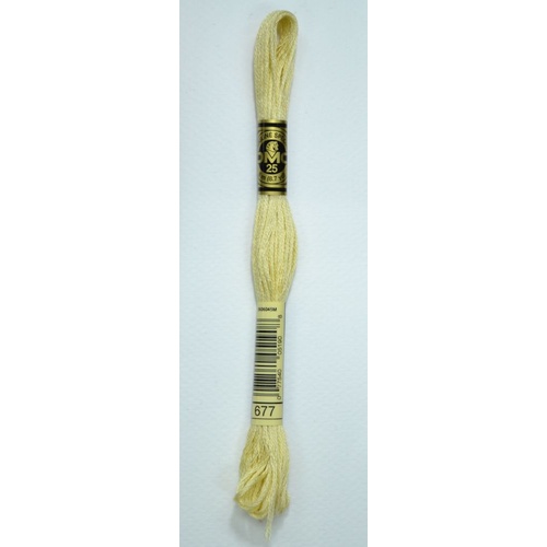 DMC Stranded Cotton #677 Very Light Old Gold Hand Embroidery Floss 8m Skein