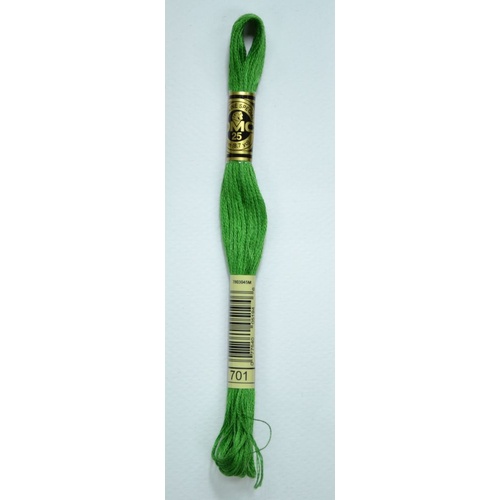 DMC Stranded Cotton #701 Light Green Hand Embroidery Floss 8m Skein