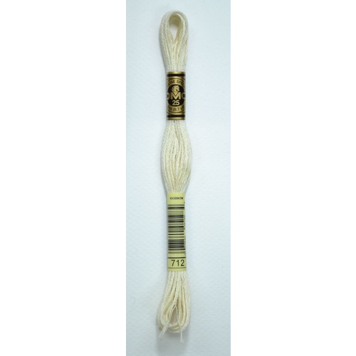 DMC Stranded Cotton #712 Cream Hand Embroidery Floss 8m Skein