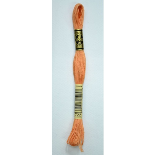 DMC Stranded Cotton #722 Light Orange Spice Hand Embroidery Floss 8m Skein