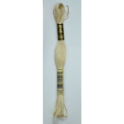 DMC Stranded Cotton #739 Ultra Very Light Tan Hand Embroidery Floss 8m Skein