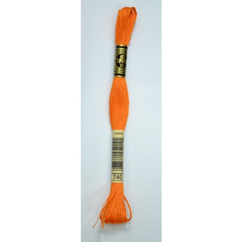 DMC Stranded Cotton #740 Tangerine Hand Embroidery Floss 8m Skein