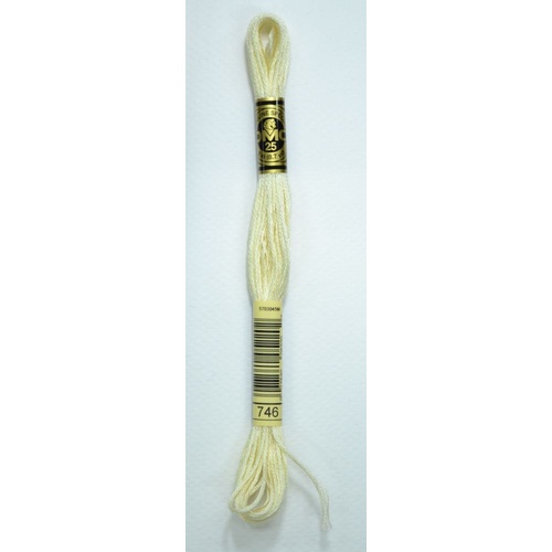 DMC Stranded Cotton #746 Off White Hand Embroidery Floss 8m Skein
