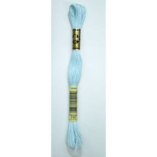 DMC Stranded Cotton #747 Very Light Sky Blue Hand Embroidery Floss 8m Skein