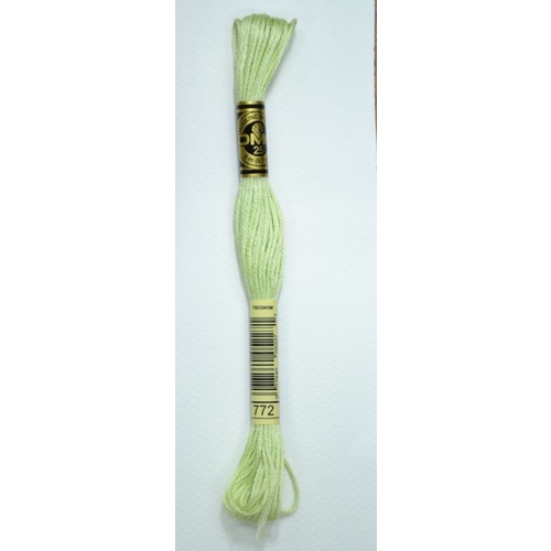 DMC Stranded Cotton #772 Very Light Yellow Green Hand Embroidery Floss 8m Skein
