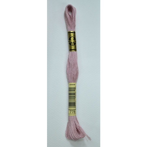 DMC Stranded Cotton #778 Very Light Antique Mauve Hand Embroidery Floss 8m Skein