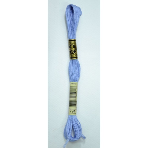DMC Stranded Cotton #794 Light Cornflower Blue Hand Embroidery Floss 8m Skein