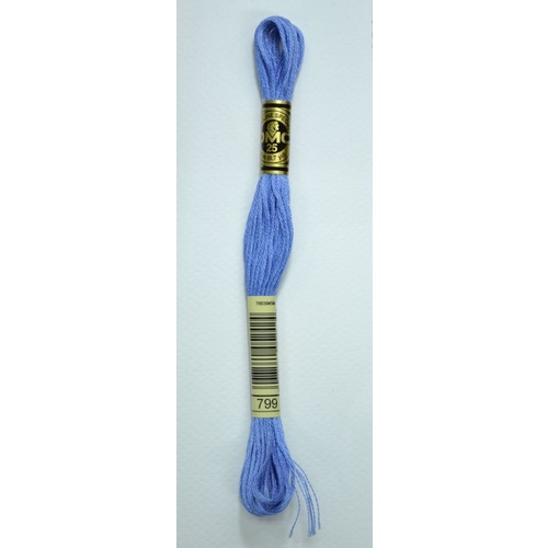 DMC Stranded Cotton #799 Medium Delft Blue Hand Embroidery Floss 8m Skein