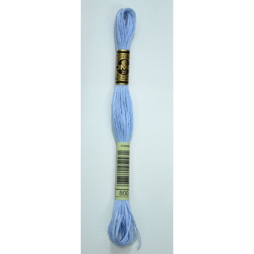 DMC Stranded Cotton #800 Pale Delft Blue Hand Embroidery Floss 8m Skein