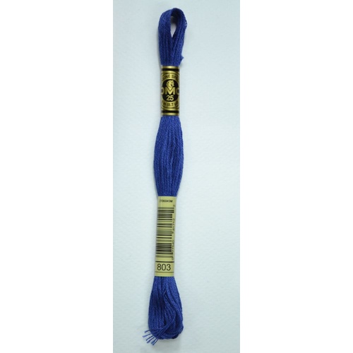 DMC Stranded Cotton #803 Ultra Very Dark Baby Blue Hand Embroidery Floss 8m Skein