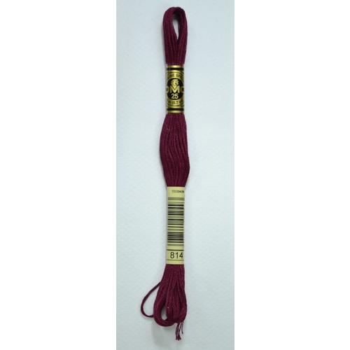 DMC Stranded Cotton #814 Dark Garnet Hand Embroidery Floss 8m Skein