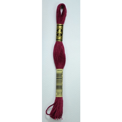 DMC Stranded Cotton #815 Medium Garnet Hand Embroidery Floss 8m Skein