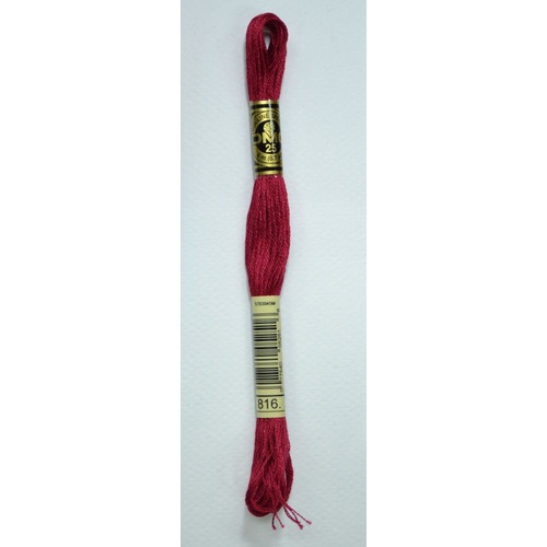 DMC Stranded Cotton #816 Gamete Hand Embroidery Floss 8m Skein