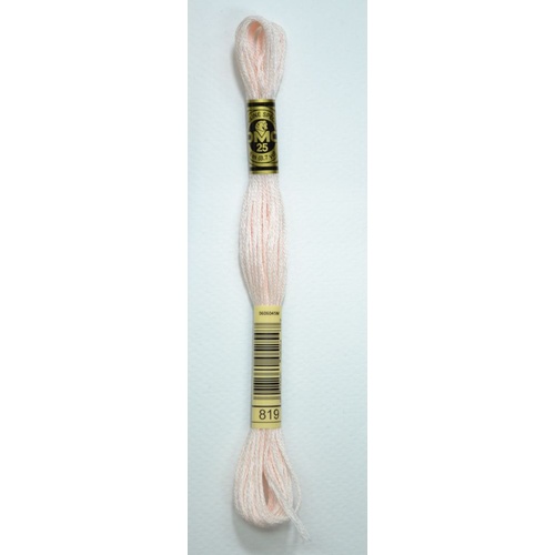 DMC Stranded Cotton #819 Light Baby Pink Hand Embroidery Floss 8m Skein