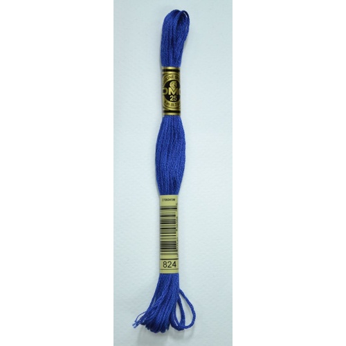 DMC Stranded Cotton #824 Very Dark Blue Hand Embroidery Floss 8m Skein